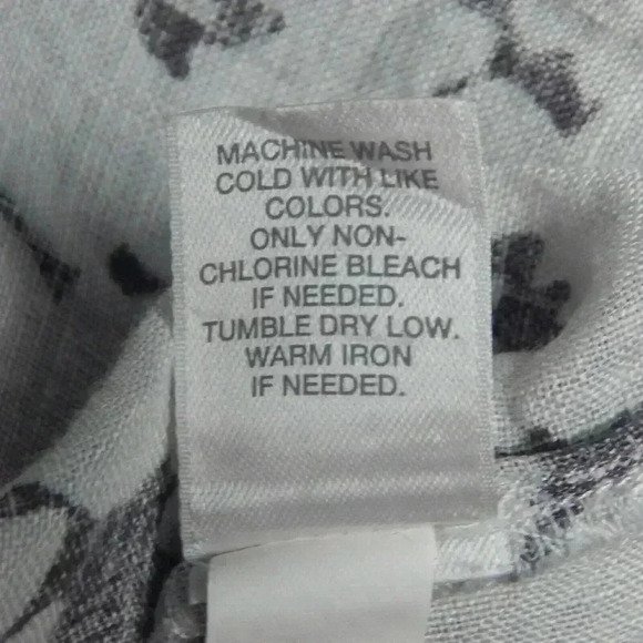 J. Jill Womens Size Large Off-White Gray Floral Love Linen Button Down Shirt - Picture 8 of 8